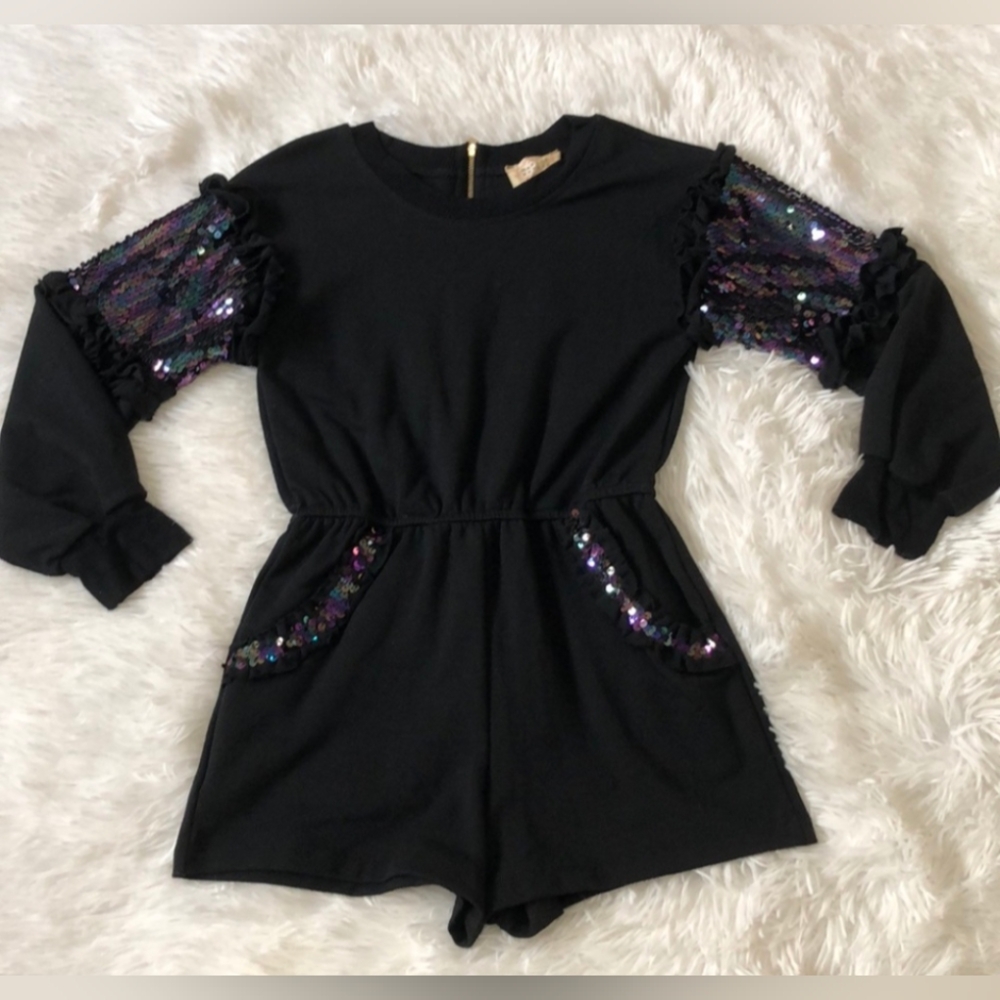 💖Host Pick💖 Hannah Banana Sequins & Ruffle Girls Romper -Sz 8